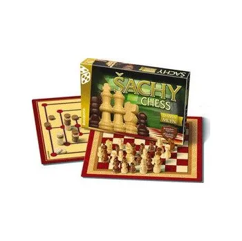 Desková hra Šachy, dáma, mlýn - společenská hra v krabici