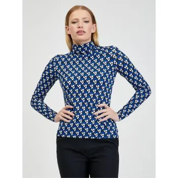 Dámské oblečení Modrý dámský vzorovaný rolák