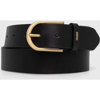 Opasek Kožený pásek HUGO Zoey Belt 3,5cm 50486616 černá 99X, vel. 80