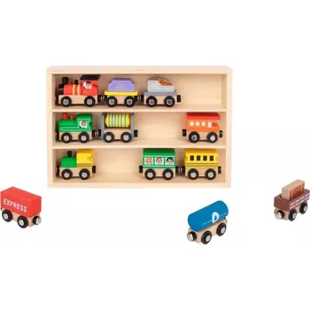 Dětské zboží Tooky Toy | Dřevěné vláčky set 12 ks