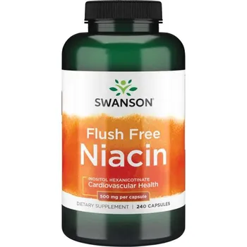 Swanson Flush Free Niacin Doplněk stravy pro kardiovaskulární zdraví 240 ks, kapsle, 500 mg