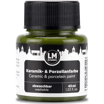 Speciální výtvarná barva LM-Kreativ Barva na keramiku a porcelán 45 ml olivově zelená