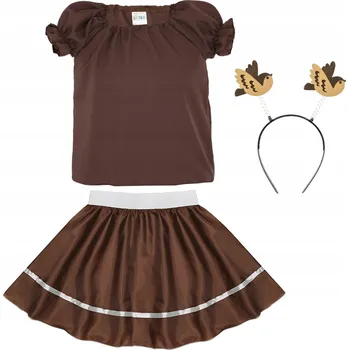 Karnevalový kostým KOSTÝM MEDVÍDEK PŘEVLEK ZA MEDVÍDKA KOSTÝM MEDVÍDEK ČELENKA MEDVÍDEK HNĚDÝ 98-110 3 dílků