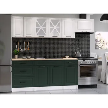 FALCO Kuchyňská linka Provance 240/180 bílý/zelený mat