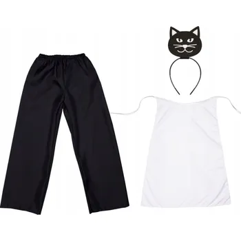 Karnevalový kostým KOSTÝM KOČIČKA KOČKA KALHOTY ČELENKA ČERNÁ 98-110