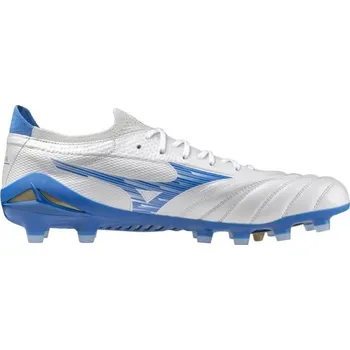 Pánská sálová obuv Mizuno Morelia Neo IV Beta Elite Kopačky bílá / modrá, UK 10,5, EU 45, US 11,5, 29,5 cm
