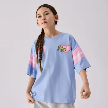 Dětská móda Reserved - Tričko The Powerpuff Girls - bleděmodrá - 008HU-05X - 008HU-05X-122