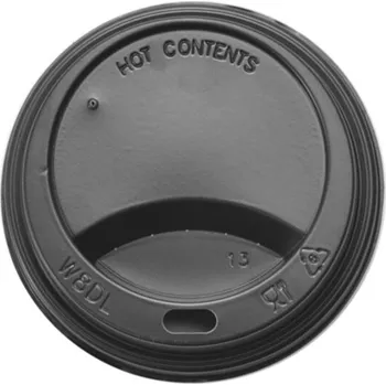 Jednorázové nádobí AG FOODS Víčka černá na papírové kelímky 200 ml a 300 ml sada 100 ks profil 2