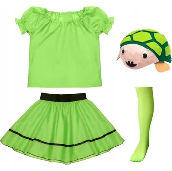 Karnevalový kostým KOSTÝM ŽELVIČKA KOSTÝM ŽELVA PŘEVLEK ZVÍŘÁTKO ČEPICE SUKNĚ 134-140