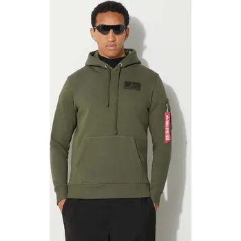 Pánská mikina Mikina Alpha Industries Red Stripe Hoody 178314.257 zelená 79X, vel. L