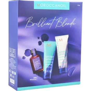 Kosmetická sada MoroccanOil Brilliant Blonde Set dárková sada pro blond vlasy bez žlutých tónů 1 ks