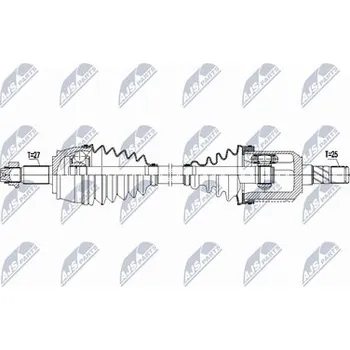 Poloosa kola Hnací hřídel - poloosa NTY NPW-FT-106