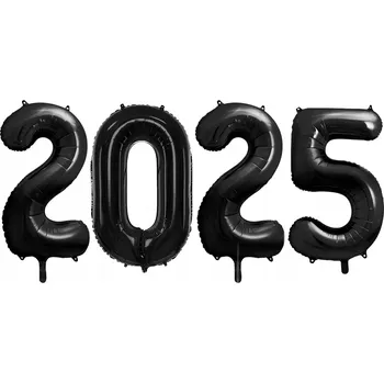 Balónek BALÓNKY 2025 ČERNÉ 86 cm (34") 4 ks
