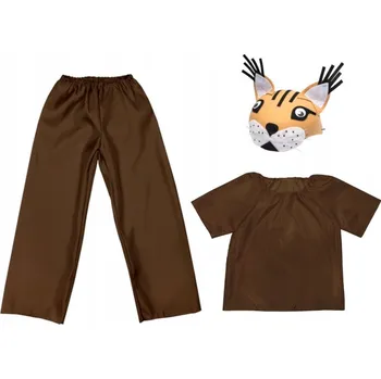 Karnevalový kostým KOSTÝM RYS ČEPICE KALHOTY HALENKA 134-140 3 el