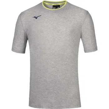 Mizuno Tee Heather Grey/Yellow Fluo Tričko XXXXL, šedá / žlutá