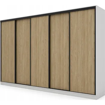 Šatní skříň Skříň eMeblast Posuvná skříň 380 x 244 x 66 cm bílá skříň se zrcadlem