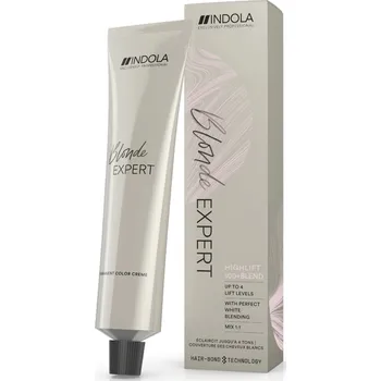 Barva na vlasy Indola Blonde Expert Highlift Ultra Blonde + Blend permanentní krémová barva pro pokrytí šedin 60 ml, 100.03+