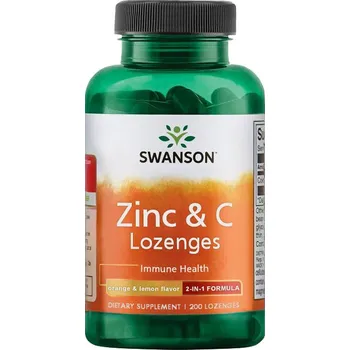 Zdraví Swanson Zinc & C Lozenges Doplněk stravy se zinkem a vitamínem C 200 ks, pastilka