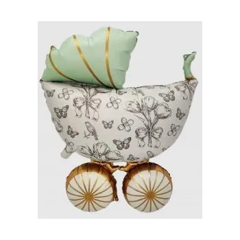 Balónek Fóliový balónek Kočárek Baby Shower 63x92 cm