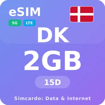 SIM karta Dánsko Mobilní Internet - eSIM 2GB 15 dní datová SIM karta