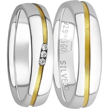 Prsten Krásné stříbrné snubní prsteny Sunny