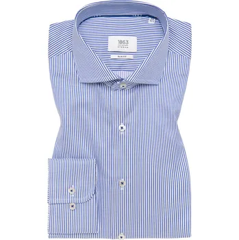 Pánská košile Košile Eterna Slim Fit Sreifen Twill pruhovaná modrá / bílá velikost: 43, délka rukávu: dlouhý rukáv