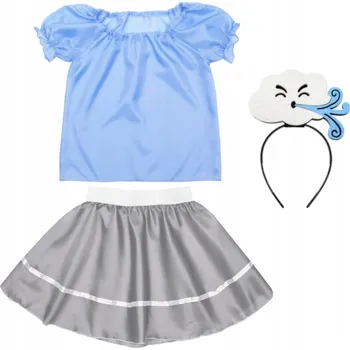 Karnevalový kostým KOSTÝM VÍTR KOSTÝM POČASÍ SET BAL JARO SUKNĚ ČELENKA 134-140 4el