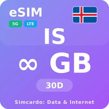 SIM karta Island Neomezený Mobilní Internet - eSIM 30 dní datová SIM karta (esims_ULP_30D_IN_V2)