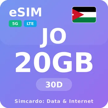 SIM karta Jordánsko Mobilní Internet - eSIM 20GB 30 dní datová SIM karta