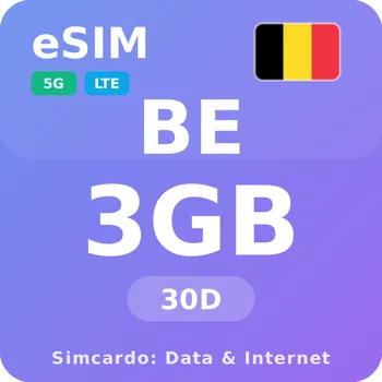 SIM karta Belgie Mobilní Internet - eSIM 3GB 30 dní datová SIM karta