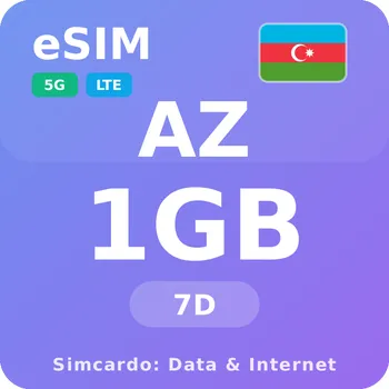 SIM karta Ázerbájdžán Mobilní Internet - eSIM 1GB 7 dní datová SIM karta