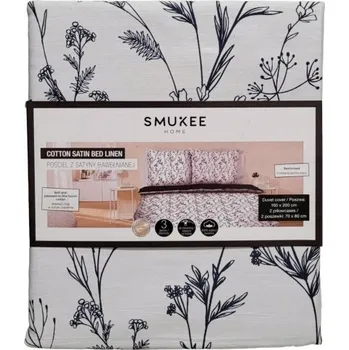 Povlečení Povlečení BAVLNĚNÝ SATÉN Černá Bílá KVĚTY Louka Oboustranné PROVEDENÍ 160x200