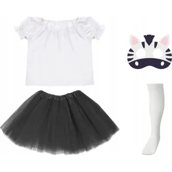 Karnevalový kostým KOSTÝM ZEBRA MASKA SUKNĚ ZEBRY 134-140