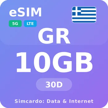 SIM karta Řecko Mobilní Internet - eSIM 10GB 30 dní datová SIM karta