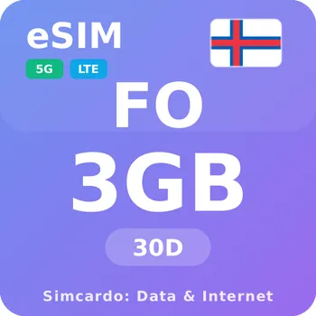 SIM karta Faerské ostrovy Mobilní Internet - eSIM 3GB 30 dní datová SIM karta