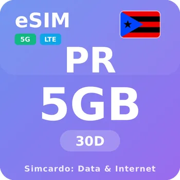 SIM karta Portoriko Mobilní Internet - eSIM 5GB 30 dní datová SIM karta