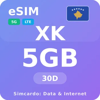 SIM karta Kosovo Mobilní Internet - eSIM 5GB 30 dní datová SIM karta