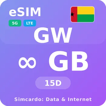 SIM karta Guinea-Bissau Neomezený Mobilní Internet - eSIM 15 dní datová SIM karta (esims_ULP_15D_GU_V2)
