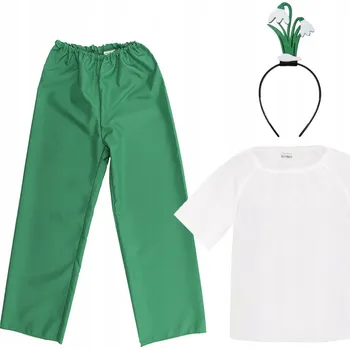 Karnevalový kostým KOSTÝM SNĚŽENKA KOSTÝM KVĚTINA PŘEVLEK BÍLO-ZELENÝ 116-128 4el