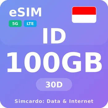 SIM karta Indonésie Mobilní Internet - eSIM 100GB 30 dní datová SIM karta