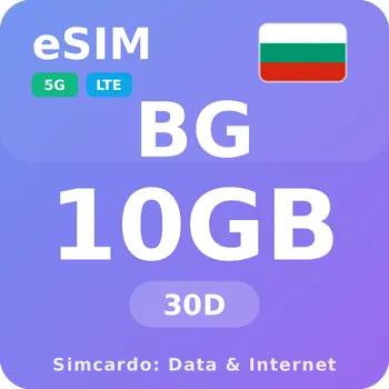 SIM karta Bulharsko Mobilní Internet - eSIM 10GB 30 dní datová SIM karta