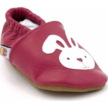 Capáčky Afelo dětské kožené barefoot capáčky – Zajíček na malinové Velikost: 18-24m
