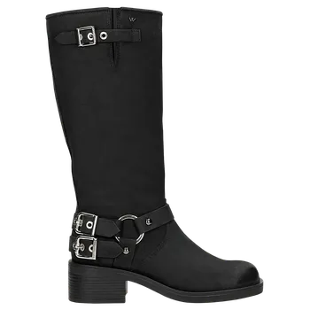 Dámské kozačky Dámské Černé Kožené Motorkářské Kozačky Wojas 7105891 36