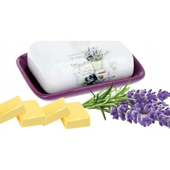 Máslenka Máslenka Banquet keramická bílá, fialová