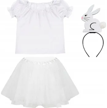 Karnevalový kostým KOSTÝM KRÁLÍČEK ZAJÍČEK ČELENKA BÍLÁ 98-110 4el
