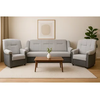 Sedací souprava FALCO Sedací souprava Small 3+1+1 sv.šedý/tm.šedý aston