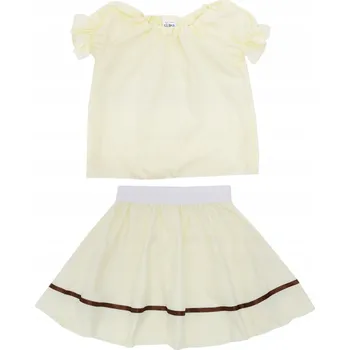 Dívčí sukně TANČNÍ SET PRO VYSTOUPENÍ: BLŮZKA A SUKNĚ, ECRU/KRÉMOVÁ, VELIKOST 134-140