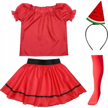 Karnevalový kostým KOSTÝM MELOUN SUKNĚ HALENKA ČELENKA 134-140 5 dílů