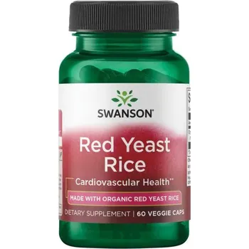 Zdraví Swanson Red Yeast Rice Doplněk stravy s červenou kvasnicovou rýží 60 ks, vegetariánská kapsle, 600 mg, EXP. 10/2025