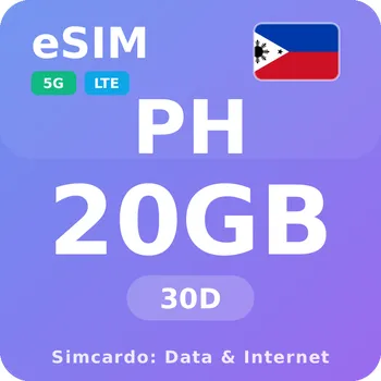SIM karta Filipíny Mobilní Internet - eSIM 20GB 30 dní datová SIM karta